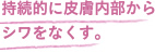 持続的に皮膚内部からシワをなくす。